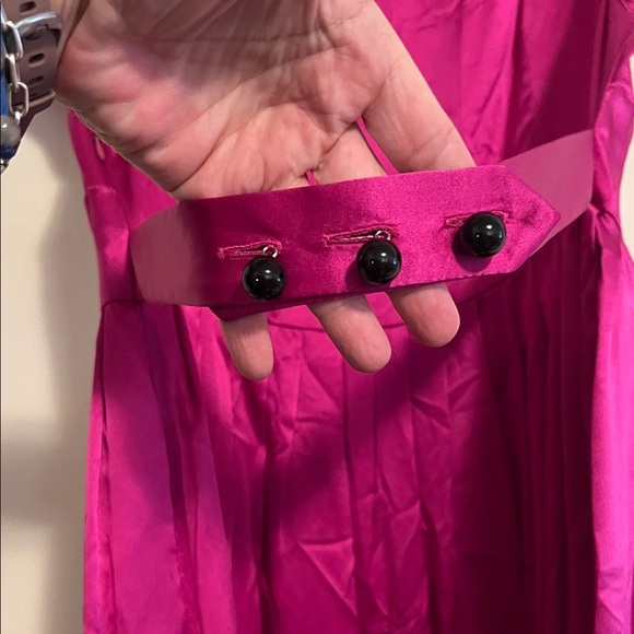 Silk dress 100% Elegant Pink Dress - Picture 3 of 8